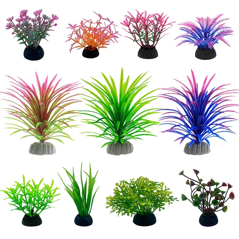 Aquarium Plants Live - Simulation décorative d'aquarium en PVC, feuilles