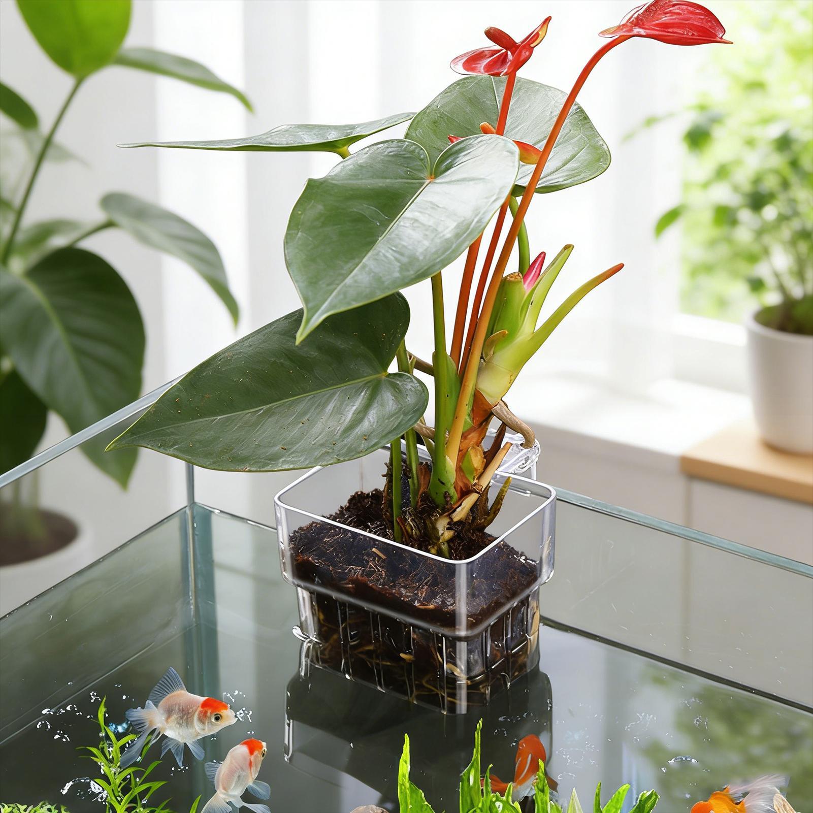 Pot transparent suspendu pour  - Aquarium Plant Holder avis et prix