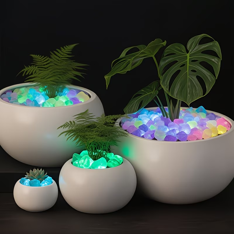 Ensemble de galets lumineux, 3 - Plant Aquarium Pot avis et prix